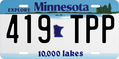 MN license plate 419TPP