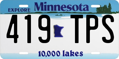 MN license plate 419TPS