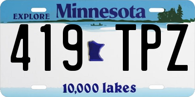MN license plate 419TPZ
