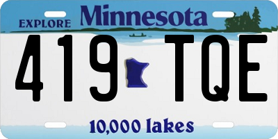 MN license plate 419TQE
