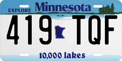 MN license plate 419TQF