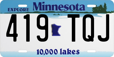 MN license plate 419TQJ