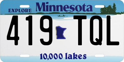 MN license plate 419TQL