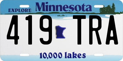 MN license plate 419TRA