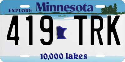 MN license plate 419TRK