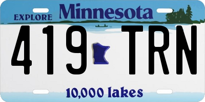 MN license plate 419TRN