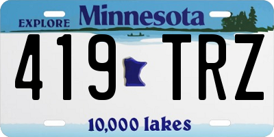 MN license plate 419TRZ