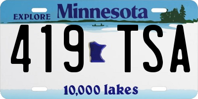 MN license plate 419TSA