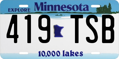 MN license plate 419TSB