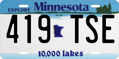MN license plate 419TSE