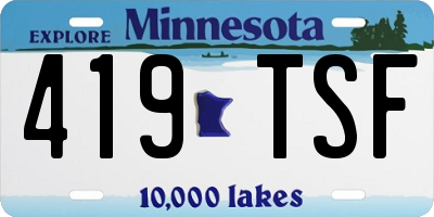 MN license plate 419TSF