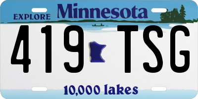 MN license plate 419TSG