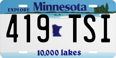 MN license plate 419TSI