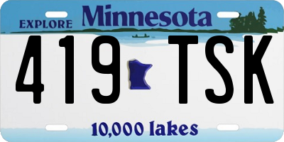MN license plate 419TSK