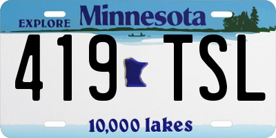MN license plate 419TSL