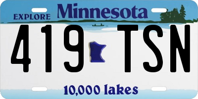 MN license plate 419TSN