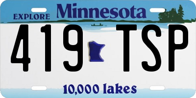 MN license plate 419TSP