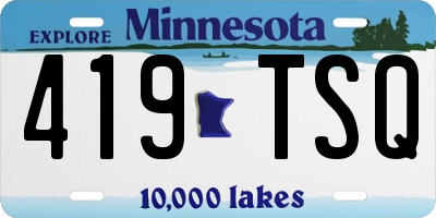 MN license plate 419TSQ