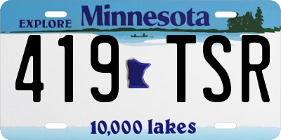 MN license plate 419TSR