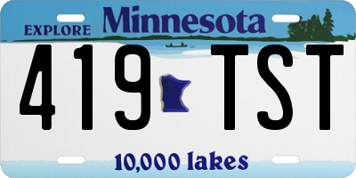MN license plate 419TST