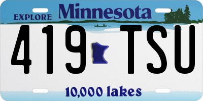 MN license plate 419TSU