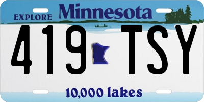 MN license plate 419TSY