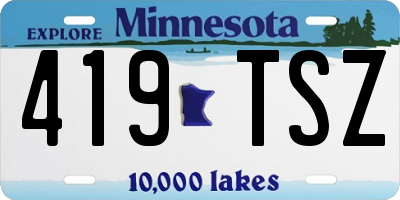 MN license plate 419TSZ