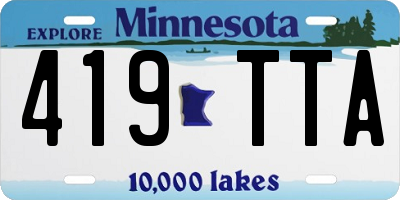 MN license plate 419TTA