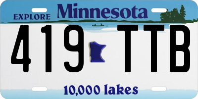 MN license plate 419TTB