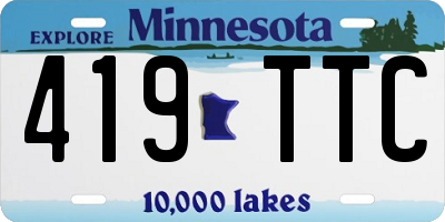 MN license plate 419TTC