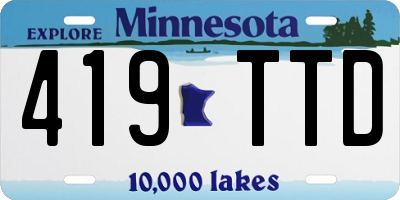 MN license plate 419TTD