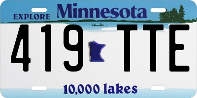 MN license plate 419TTE