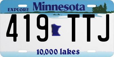 MN license plate 419TTJ