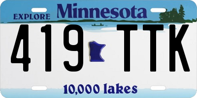 MN license plate 419TTK