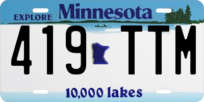 MN license plate 419TTM