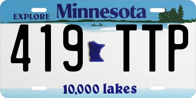 MN license plate 419TTP