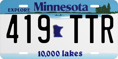 MN license plate 419TTR