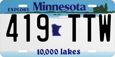 MN license plate 419TTW