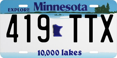 MN license plate 419TTX