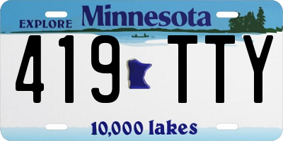 MN license plate 419TTY
