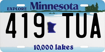 MN license plate 419TUA