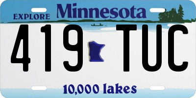 MN license plate 419TUC