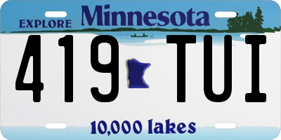 MN license plate 419TUI