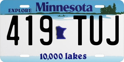 MN license plate 419TUJ