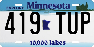 MN license plate 419TUP