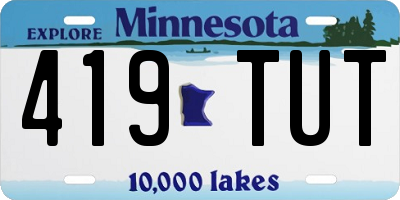 MN license plate 419TUT