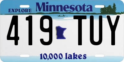 MN license plate 419TUY