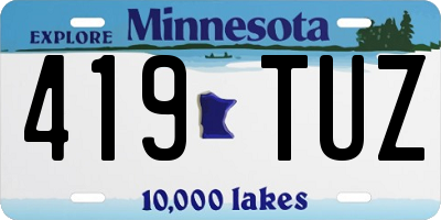 MN license plate 419TUZ