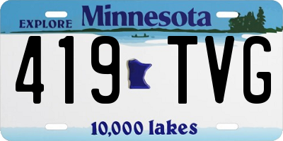 MN license plate 419TVG