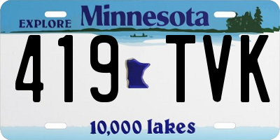 MN license plate 419TVK